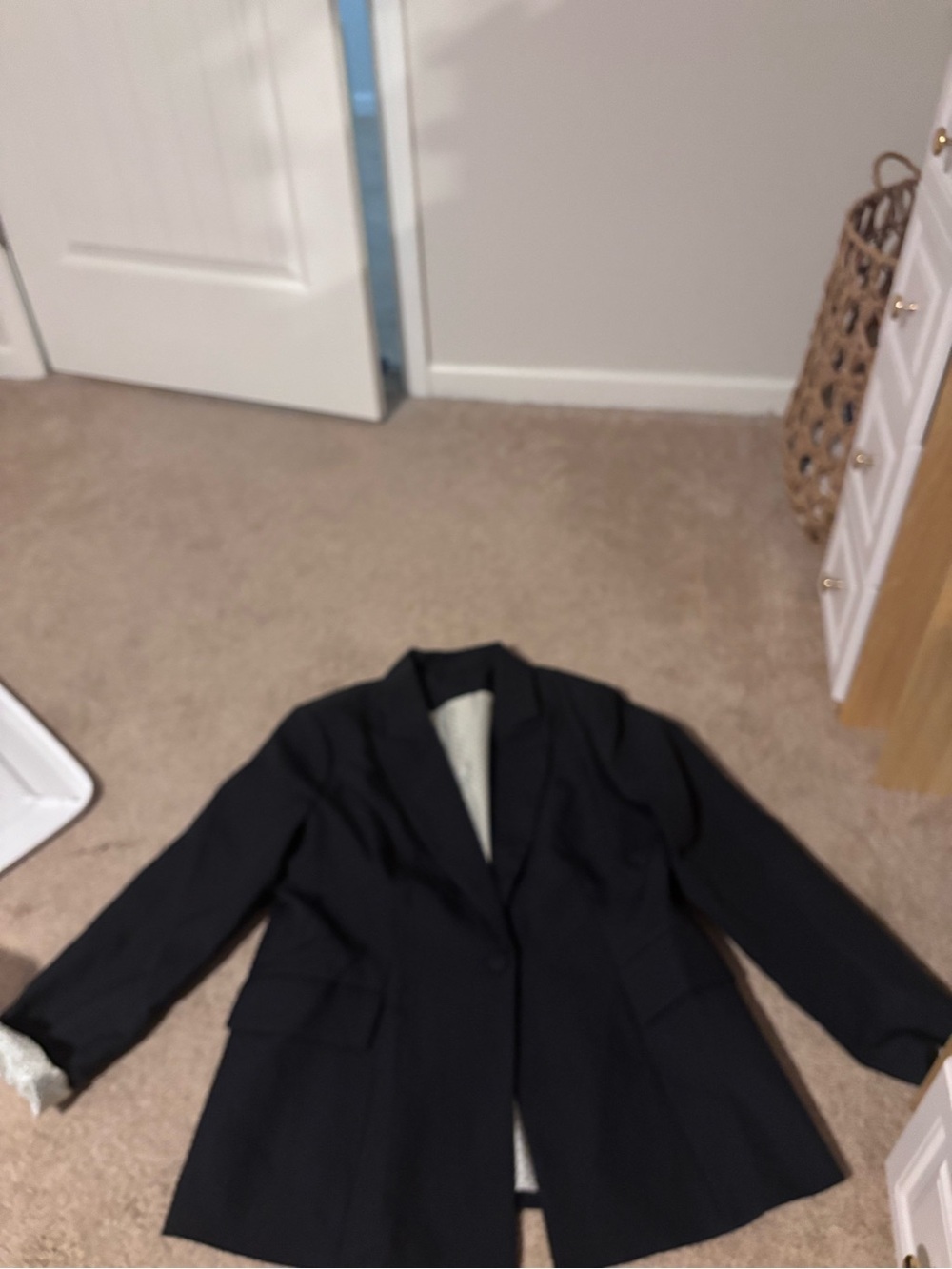 Classic Navy Blue Single-Button Blazer